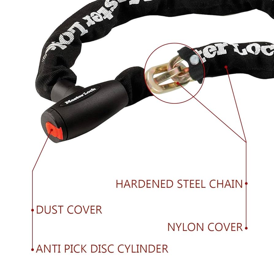 MASTER LOCK Motorcycle Chain Lock [Key] [1 m Chain